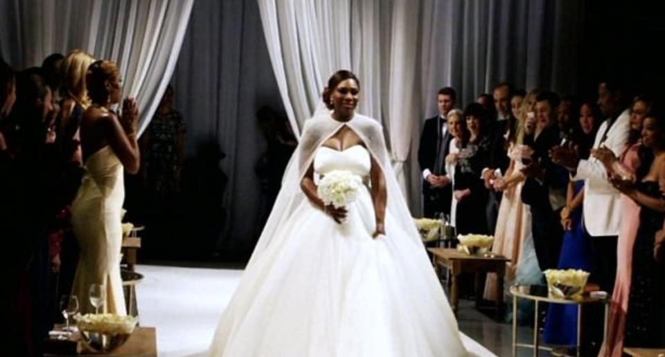  Serena walked herself down the aisle on her big day