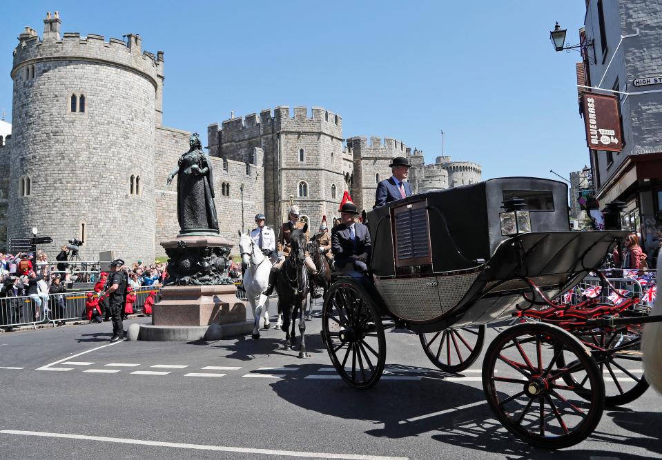  Crowds gathered to watch the run-through of the procession which will follow the wedding