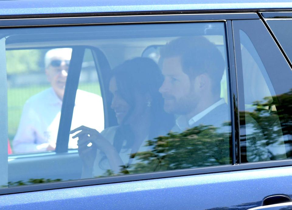  Prince Harry and Meghan Markle arrive for wedding rehearsals in Windsor
