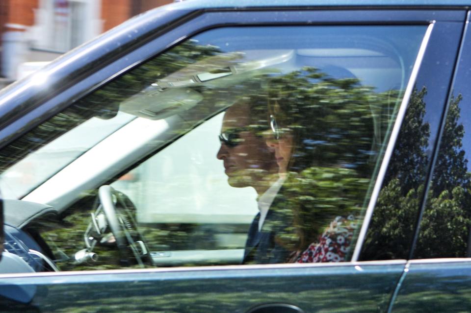 Kate and William, who welcomed their third child Louis this year, were also seen heading to the rehearsal