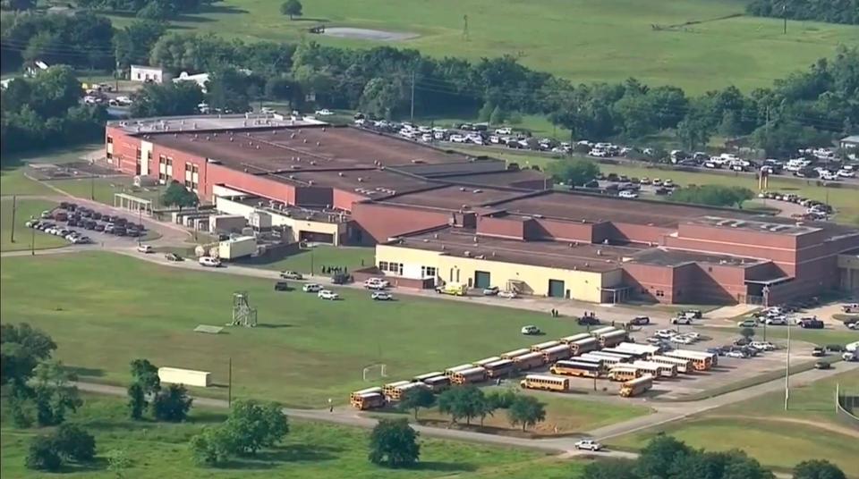  The school, which has around 1,400 students, was placed on lockdown as cops reportedly exchanged fire with the suspect