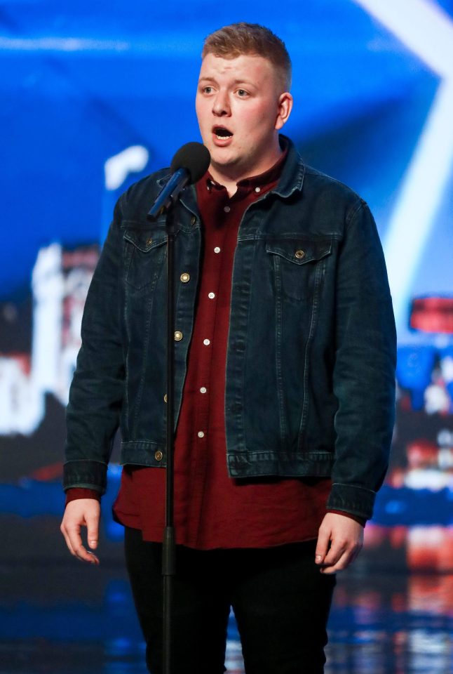 Gruffyd Wyn Jones performing on Britain's Got Talent 2018