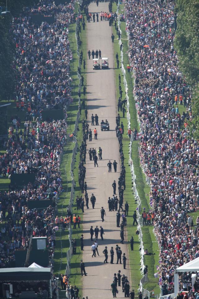  Incredible aerial shots show the Long Walk packed with well-wishers