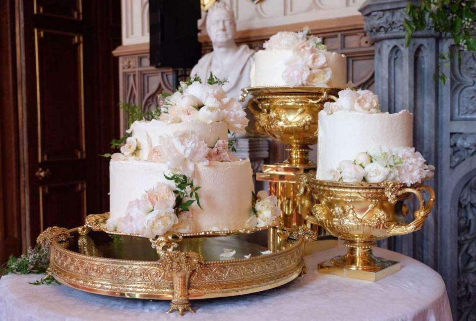 This is the stunning wedding cake being served at Harry and Meghan's reception