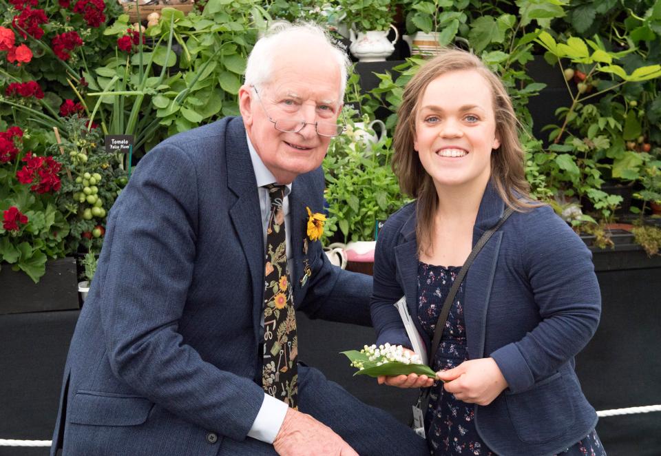 Seabrook pictured enjoying the Chelsea flower show with Paralympic swimmer Ellie Simmons