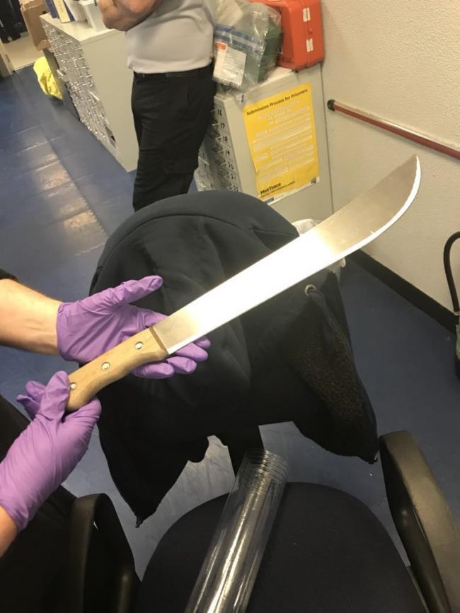 This machete-size knife was seized off a 16-year-old boy in south east London