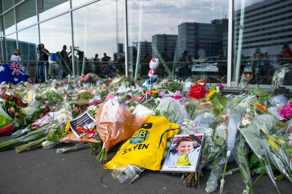  Memorial flowers for the victims of the MH17