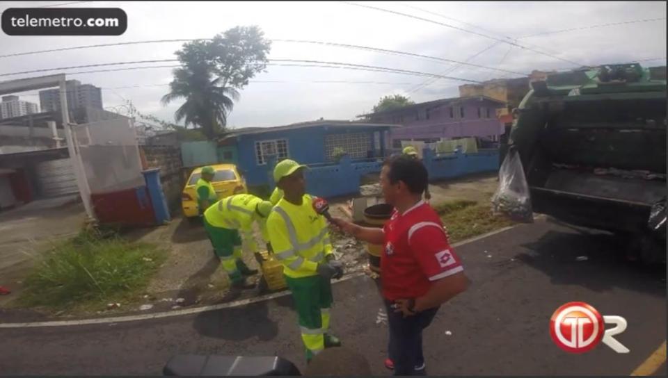 Gabriel Victoria still keeps his day job as a binman in Panama City
