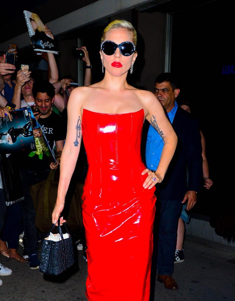 Lady Gaga stunned fans in this strapless PVC dress 