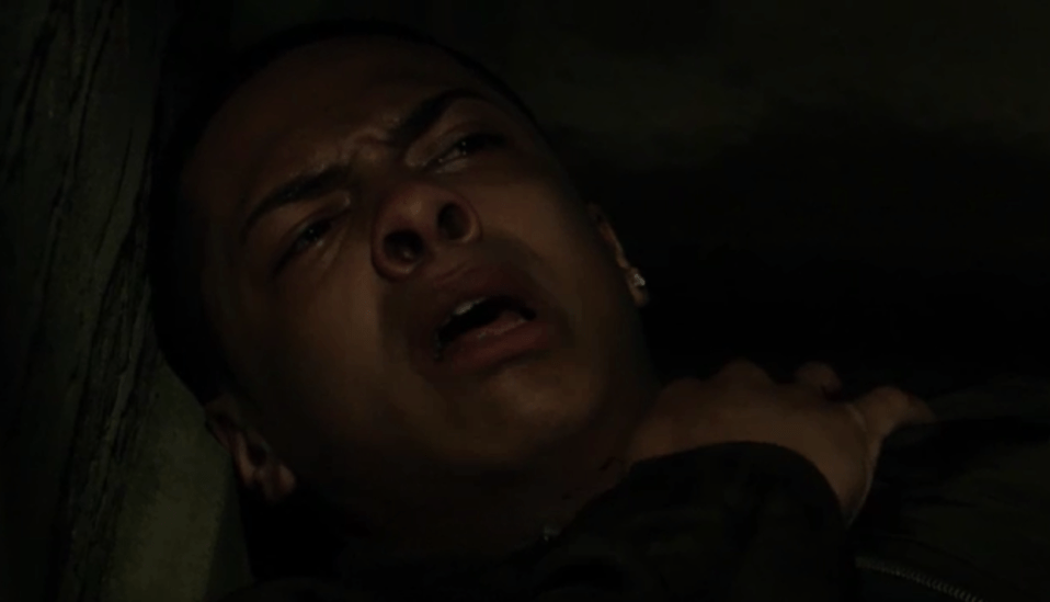 Keegan struggled to breathe after being stabbed in the neck 