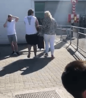  The stress of a three hour flight saw Gemma pursuing Arg when they got off the plane