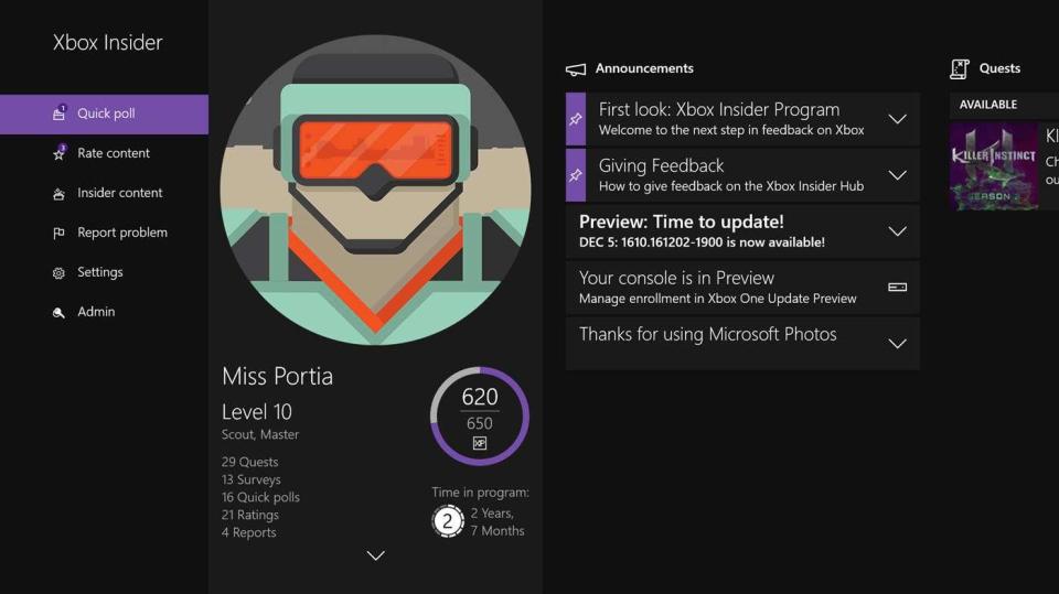  Xbox Insider members get updates before the general population, but you need to work at it if you want to be part of the first wave of testing
