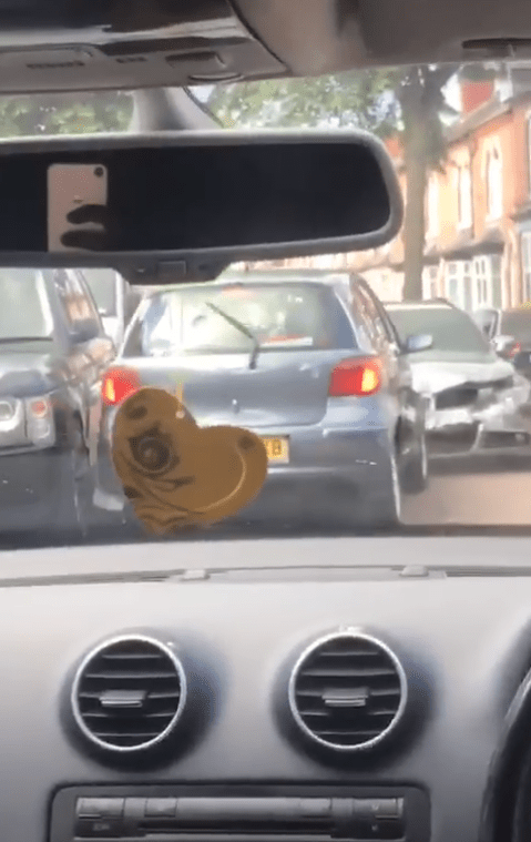 In the video, recorded by a passing motorist, the BMW slammed into the Toyota Yaris in Handsworth, Birmingham