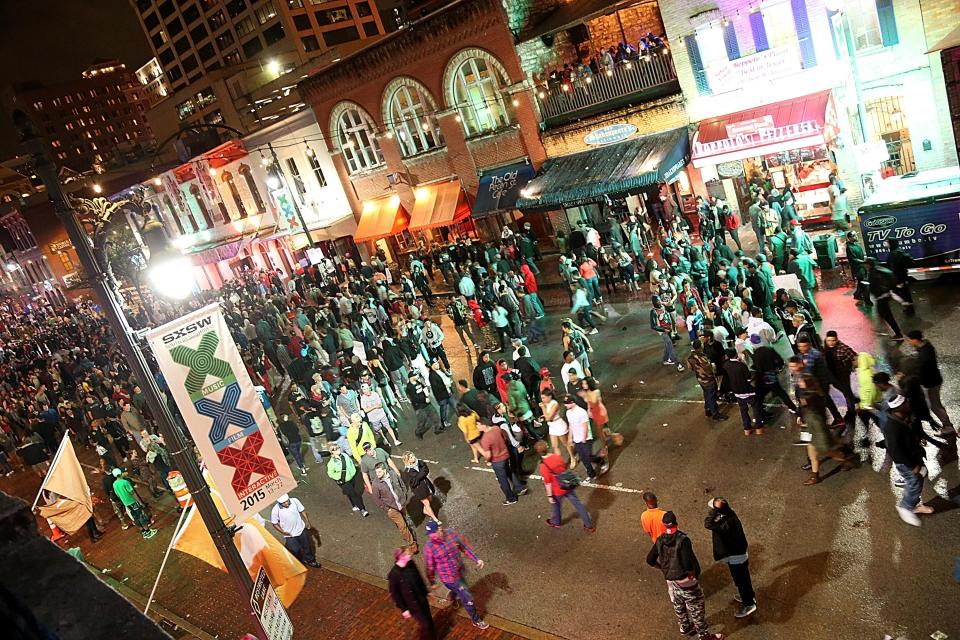 Downtown Austin during the South By Southwest Music Festival
