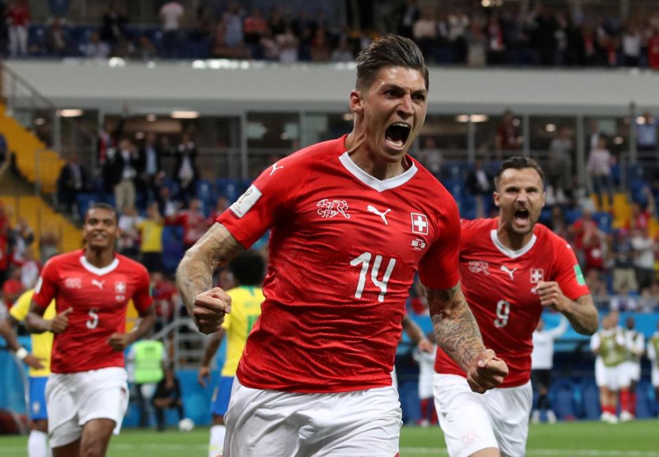  Steven Zuber with the equaliser against Brazil