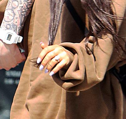 The popstar could be seen flashing her HUGE £75k engagement ring earlier this year