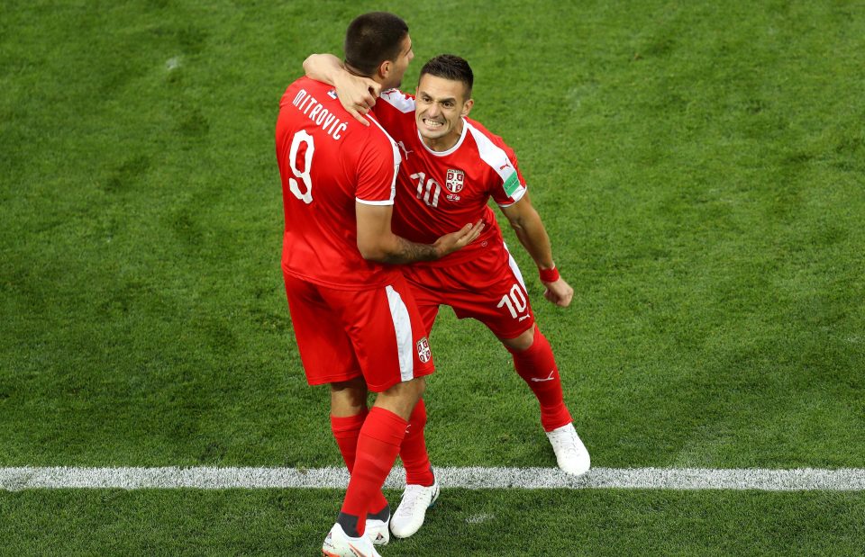 Tadic, 29, celebrates after setting up Aleksandar Mitrovic for Serbia's opener against Switzerland