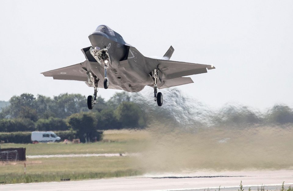  This was the jet's first flight after landing on UK soil