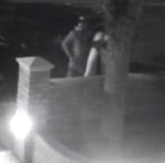  CCTV captured him lying in wait for his former partner before attacking her