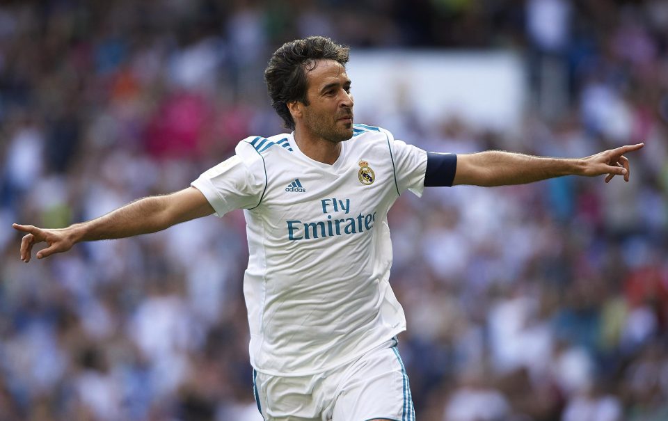  Raul broke the deadlock in style at the Bernabeu stadium