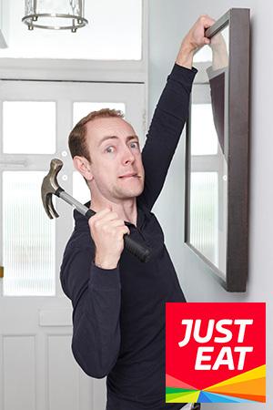  I wanted to hang a painting, so I asked the delivery driver from a local chicken shop booked through Just Eat to help me out