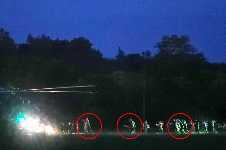 The boys are evacuated to an air ambulance which will fly them to a nearby hospital for further treatment