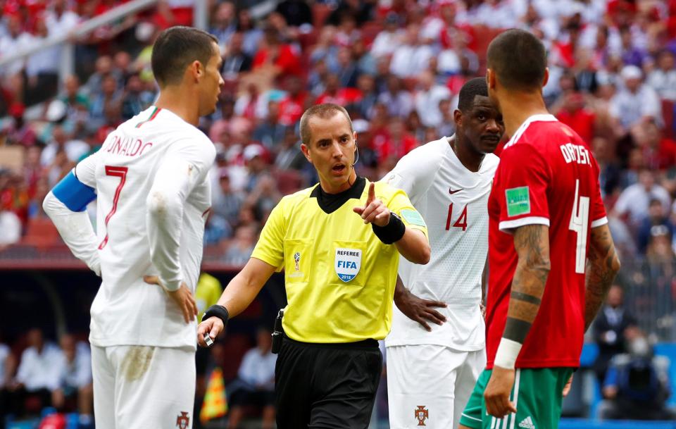  American ref Mark Geiger was accused of asking for Cristiano Ronaldo's shirt during Portugal's win over Morocco