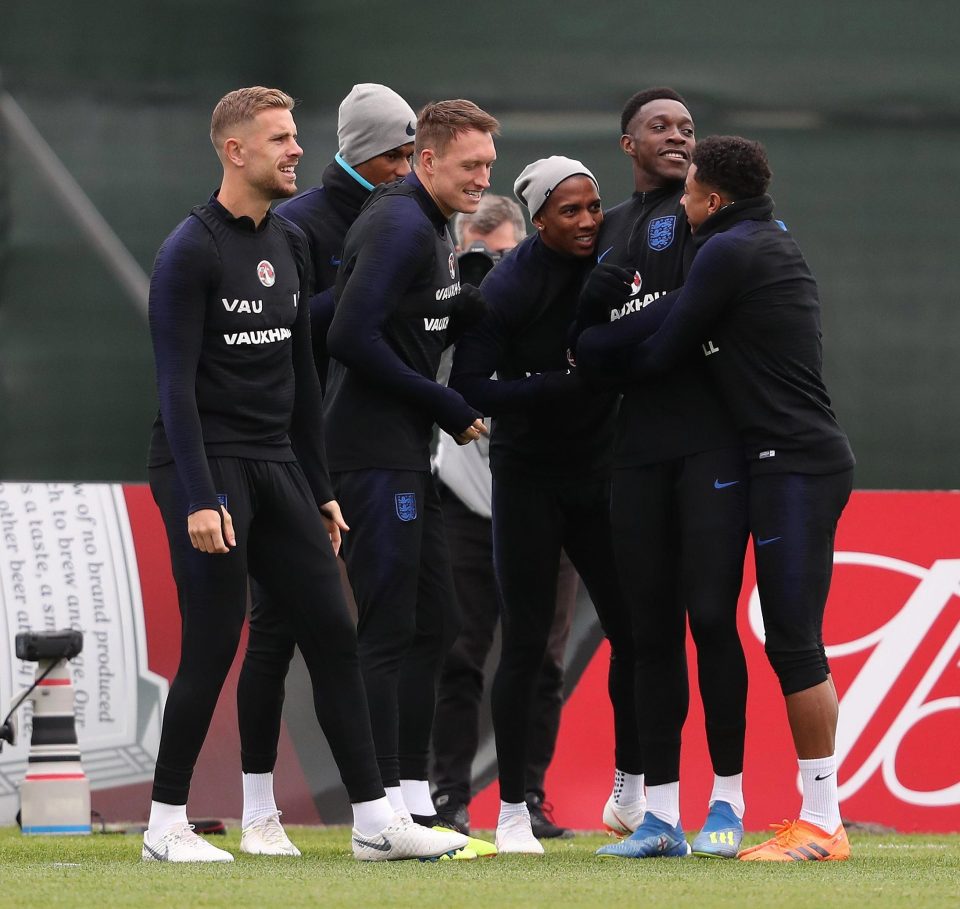  England players were in a buoyant mood after cruising through the group stages