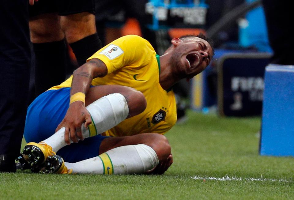 Neymar's dive was widely criticised during the win over Mexico