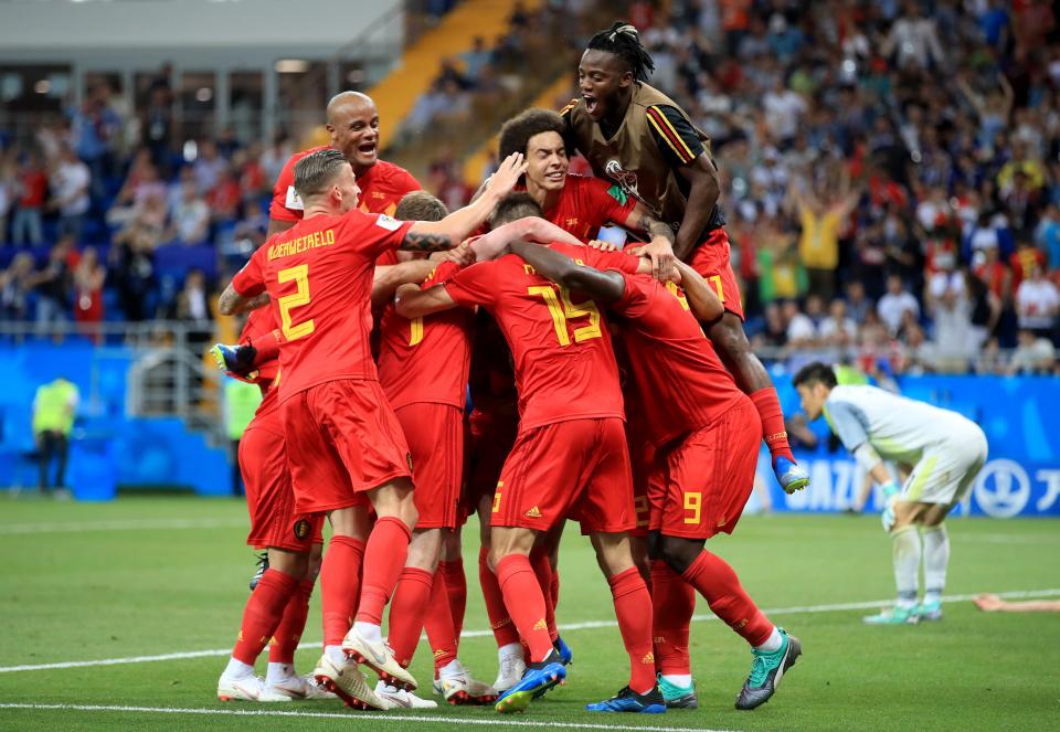  Belgium celebrated after grabbing a last minute victory from Japan