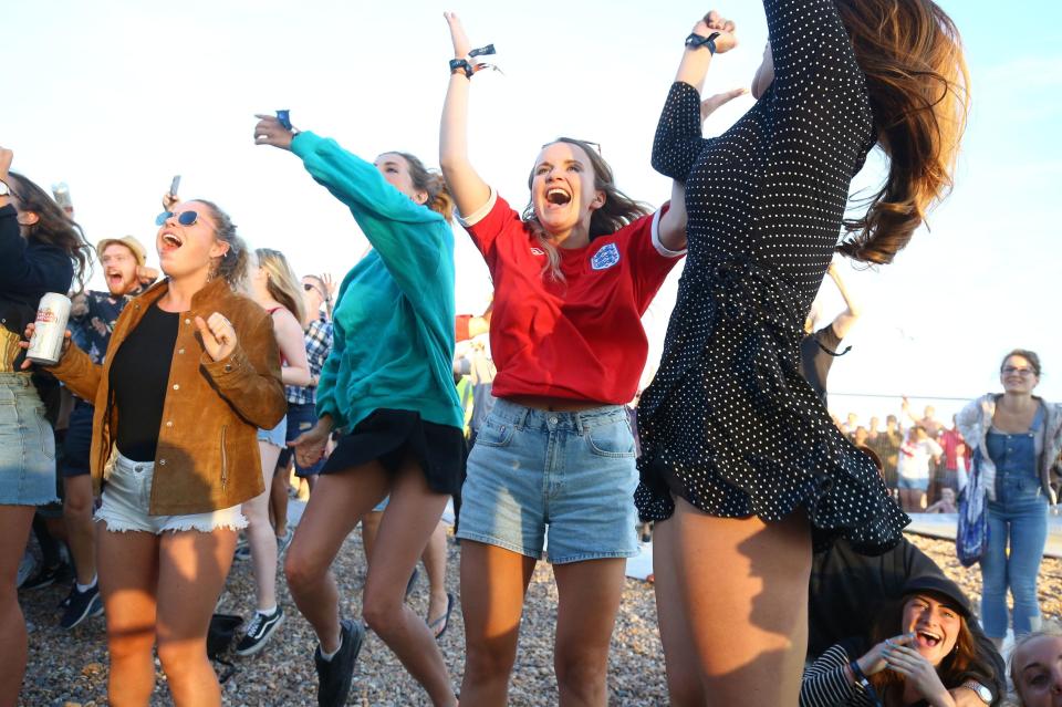  Fans jump for joy in Brighton
