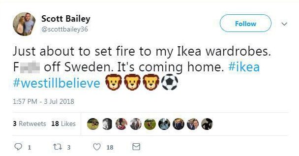  Mischievous fans are planning to boycott Ikea ahead of England's clash with Sweden