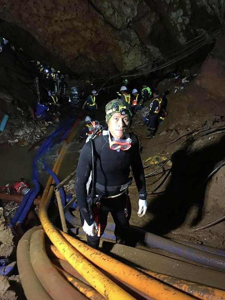 The last photo of former Thai Navy Seal, Saman Kunan, 38, who died while helping in the rescue of twelve Thai children and their adult coach