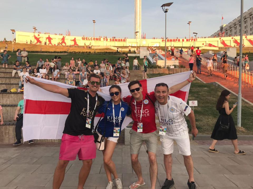 England fans in the party mood in Samara ahead of the last-eight clash