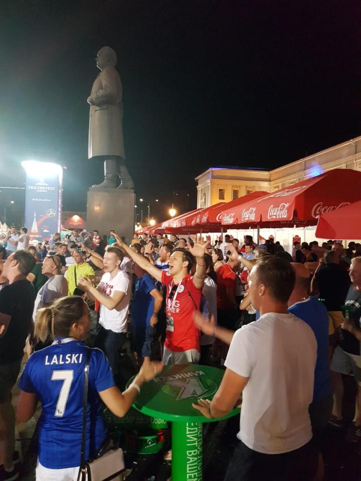 England fans hit the streets in Samara on the eve of the quarter-final
