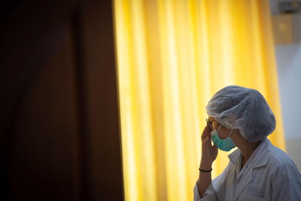  A nurse at Chiang Rai Prachanukroh Hospital in Chiang Rai where the saved boys are being treated