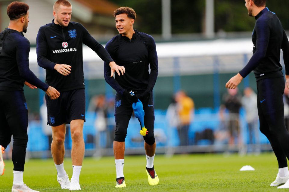  The players looked in great spirits as they trained before the match