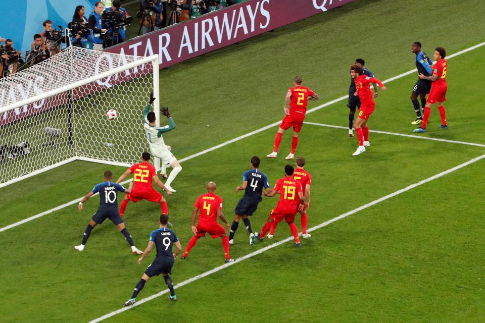 Replays showed there was a minor deflection off the big-haired Belgian Fellaini as the ball flew past Thibaut Courtois