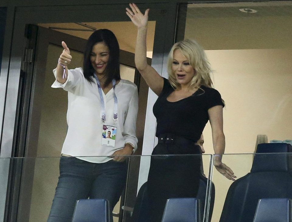 The Playboy legend, 51, was seen cheering on Les Bleus and her boyfriend Adil Rami, 32