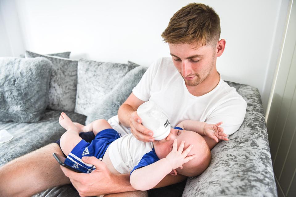  Oscar, pictured with dad Oakley, was initially concerned about her refusing chemo