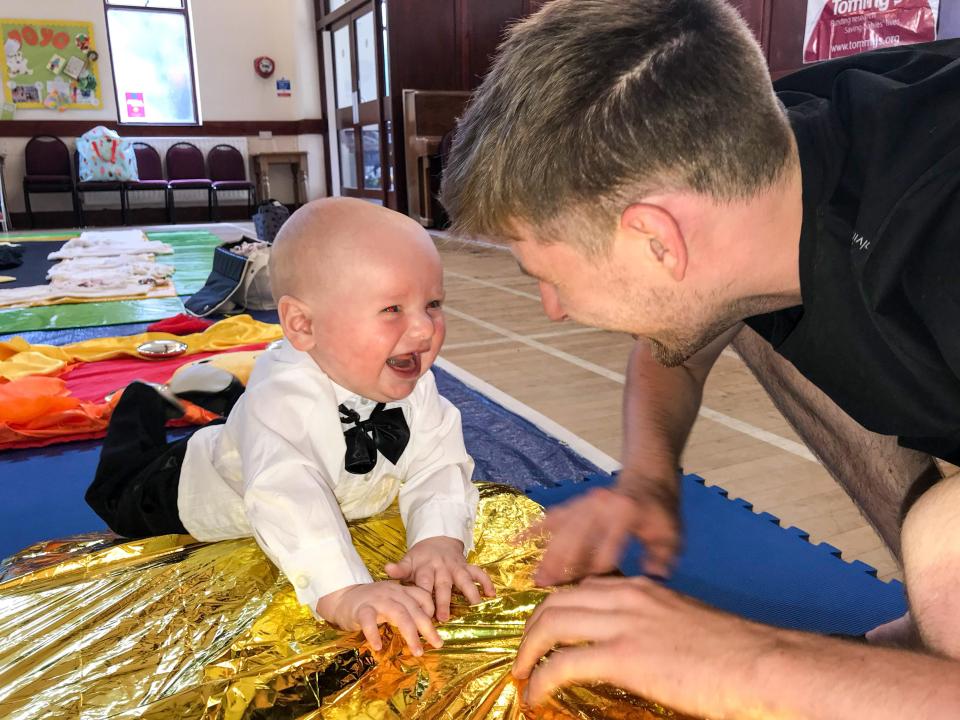  Oscar is a happy and healthy little boy, his mum said