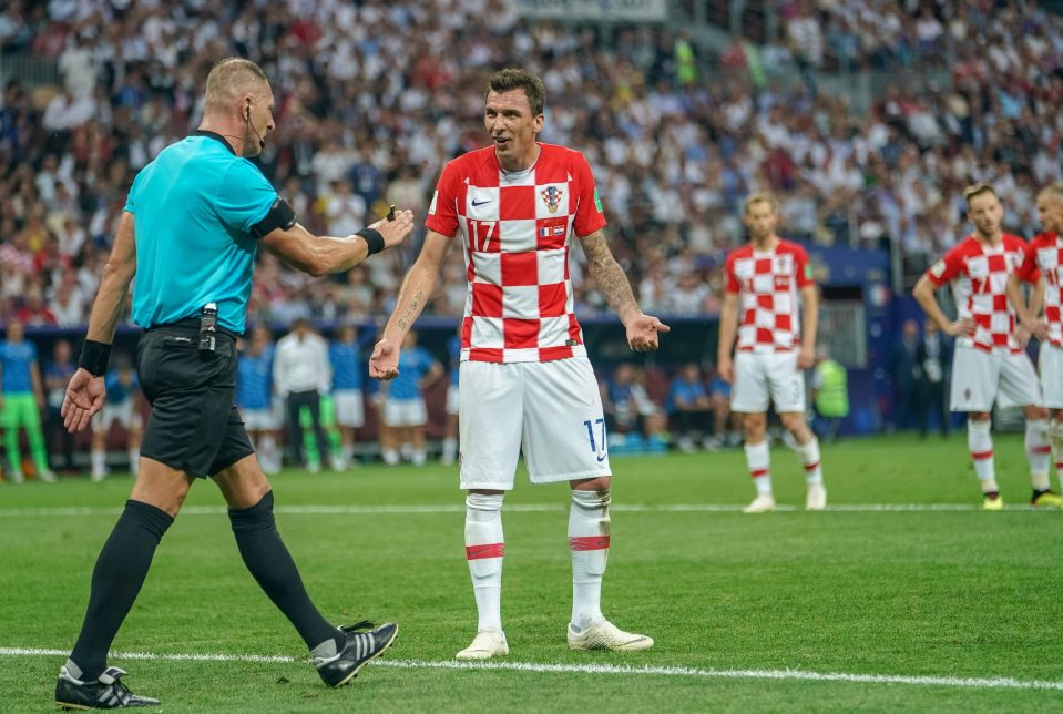 Croatia striker Mario Mandzukic could not believe he was seeing his World Cup dream being snatched from him