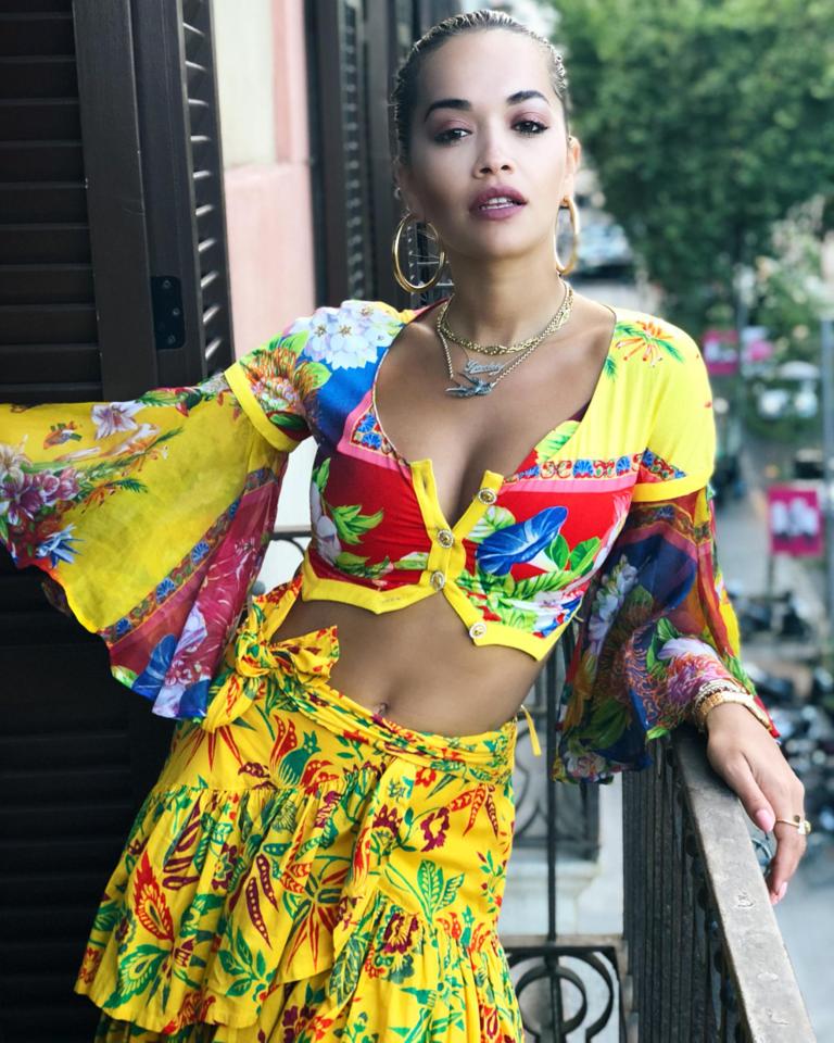  Rita Ora in yellow florals for one of the 50 snaps of herself she posted on Instagram in the past month