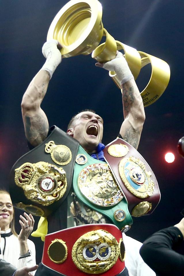  Usyk, 31, currently holds all four world belts in the crusierweight division