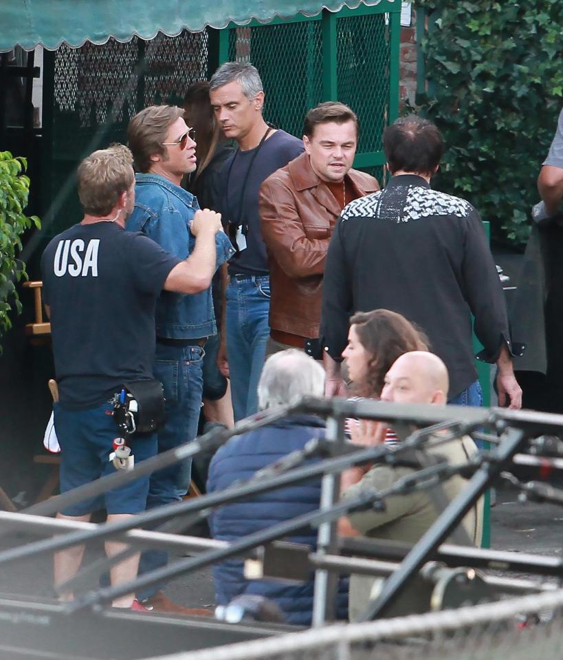  Brad had his jacket fixed on set