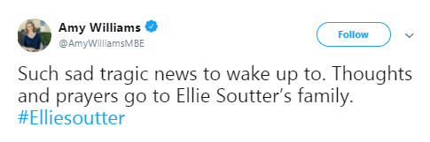 Fellow athletes have remembered Ellie, passing on their prayers and thoughts to the teen's family