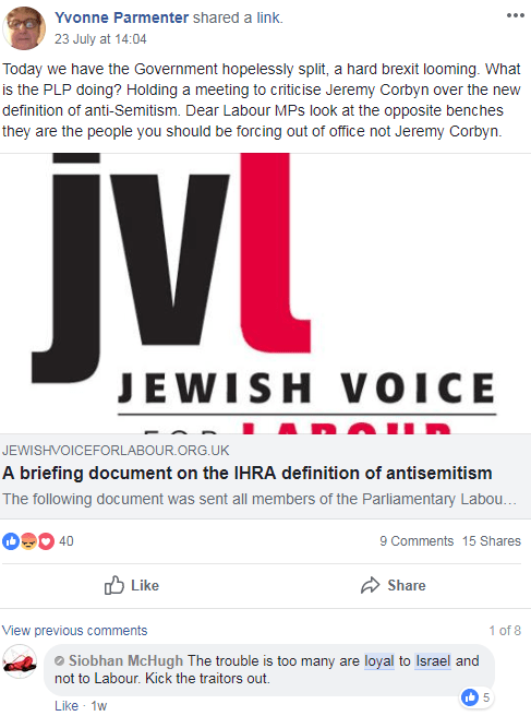  Another said Jews were loyal to Israel and not Labour
