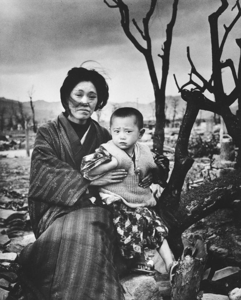  Survivors in the rubble of Hiroshima in December 1945