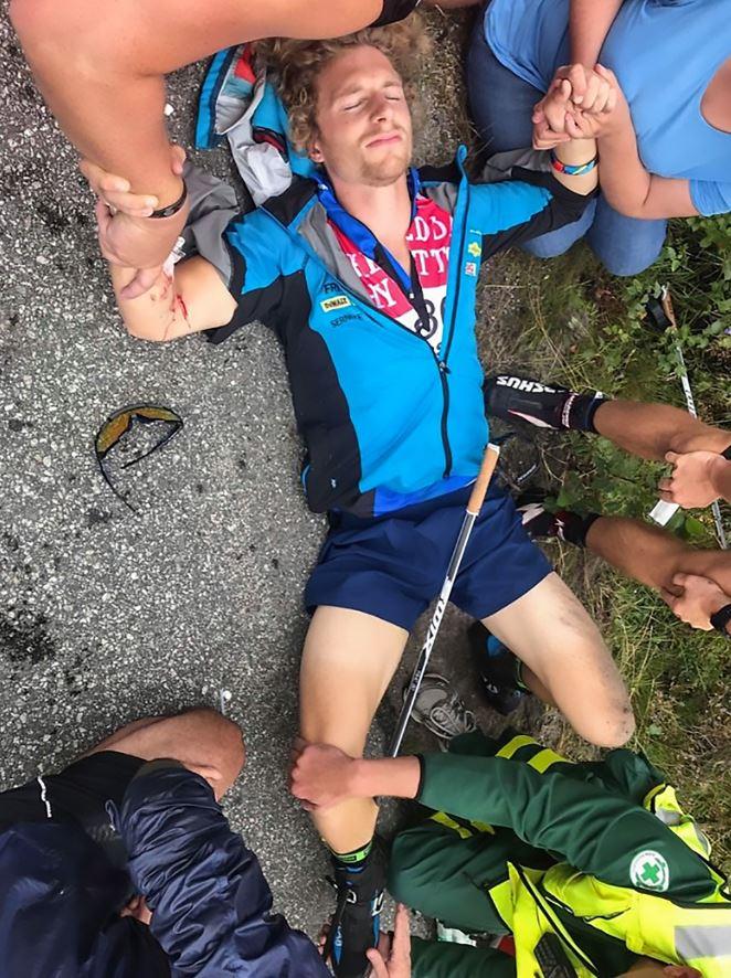  Peppe Femling was rushed to hospital after impaling himself with his ski pole