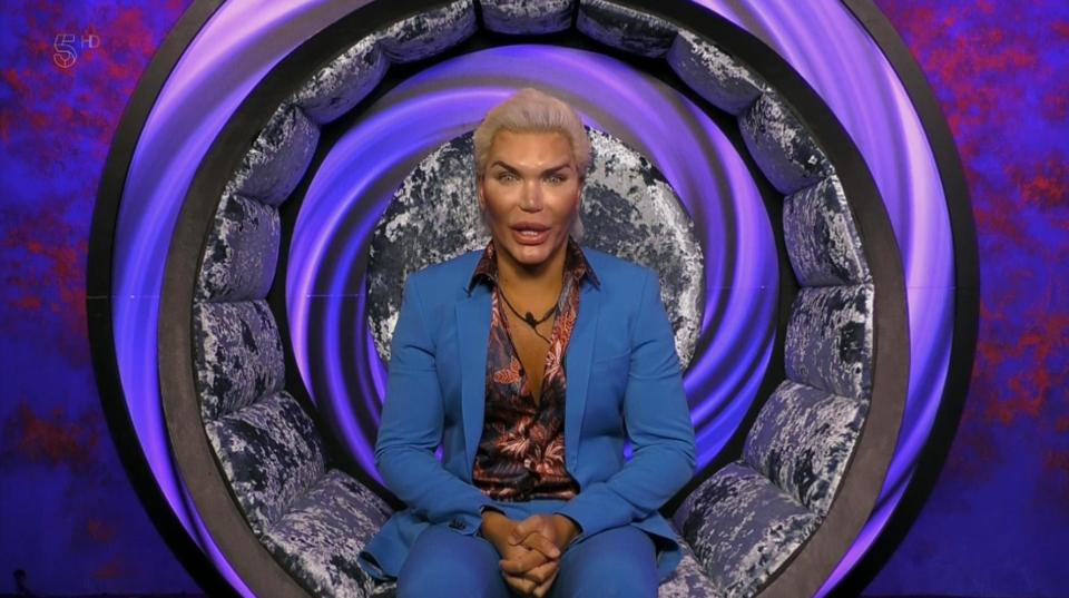 Human Ken Doll Rodrigo Alves in the CBB diary room 